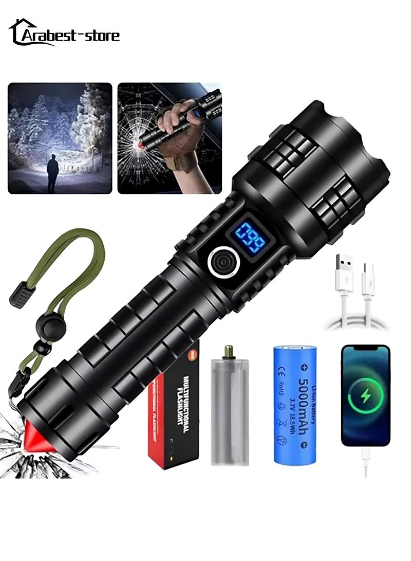 Arabest Rechargeable Torchlight Flashlight 250000 Lumens Super Bright White Laser LED High Power Tactical Handheld - Brightest for Camping, Hiking & Emergencies - Image 1